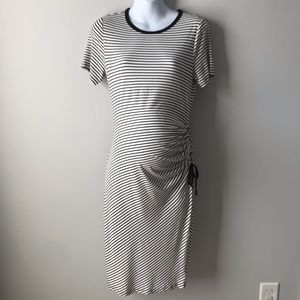 Luxe Essentials Denim Maternity Midi Dress